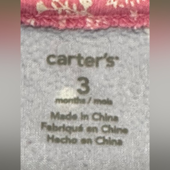 Carters brand- 2 soft/fleece footie onesies/footies- girls 3m size - Picture 4 of 5